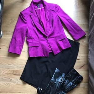 WHBM lined 3/4 sleeve blazer